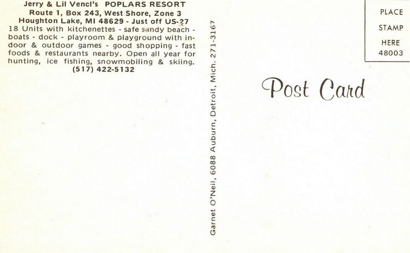 Poplars Resort & Campground - Vintage Postcard